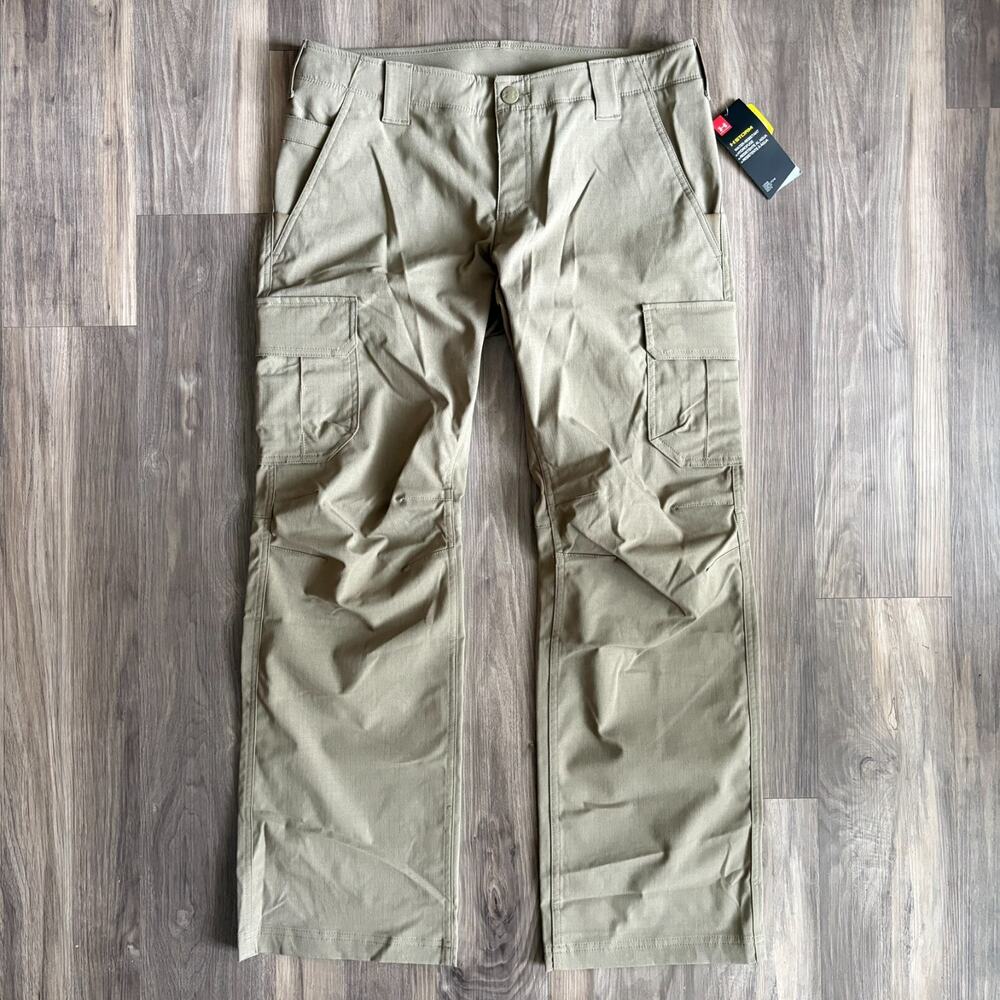 Under Armour Storm Cargo Pants Women's Size 14 Loose Fit Brown Olive NEW NWT